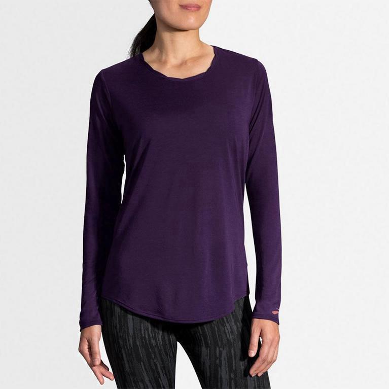 Brooks Distance Australia - Women's Long Sleeve Running Shirt - Purple (306152-OKU)